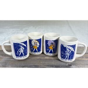Vintage Set of 4 Morton Salt Coffee Mugs Cups Bryan China New Castle PA Charity